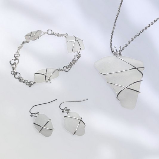 Tides Of Flagler- Hand Wrapped Sea Glass Set