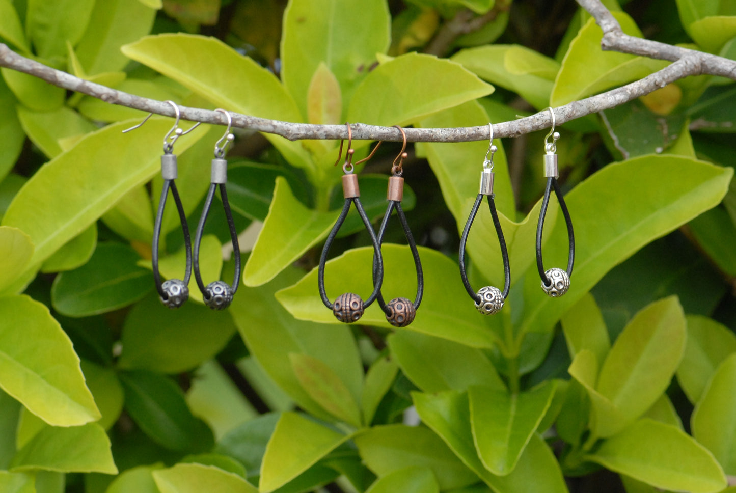 Simple Leather Drop Earrings