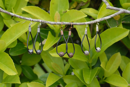 Simple Leather Drop Earrings