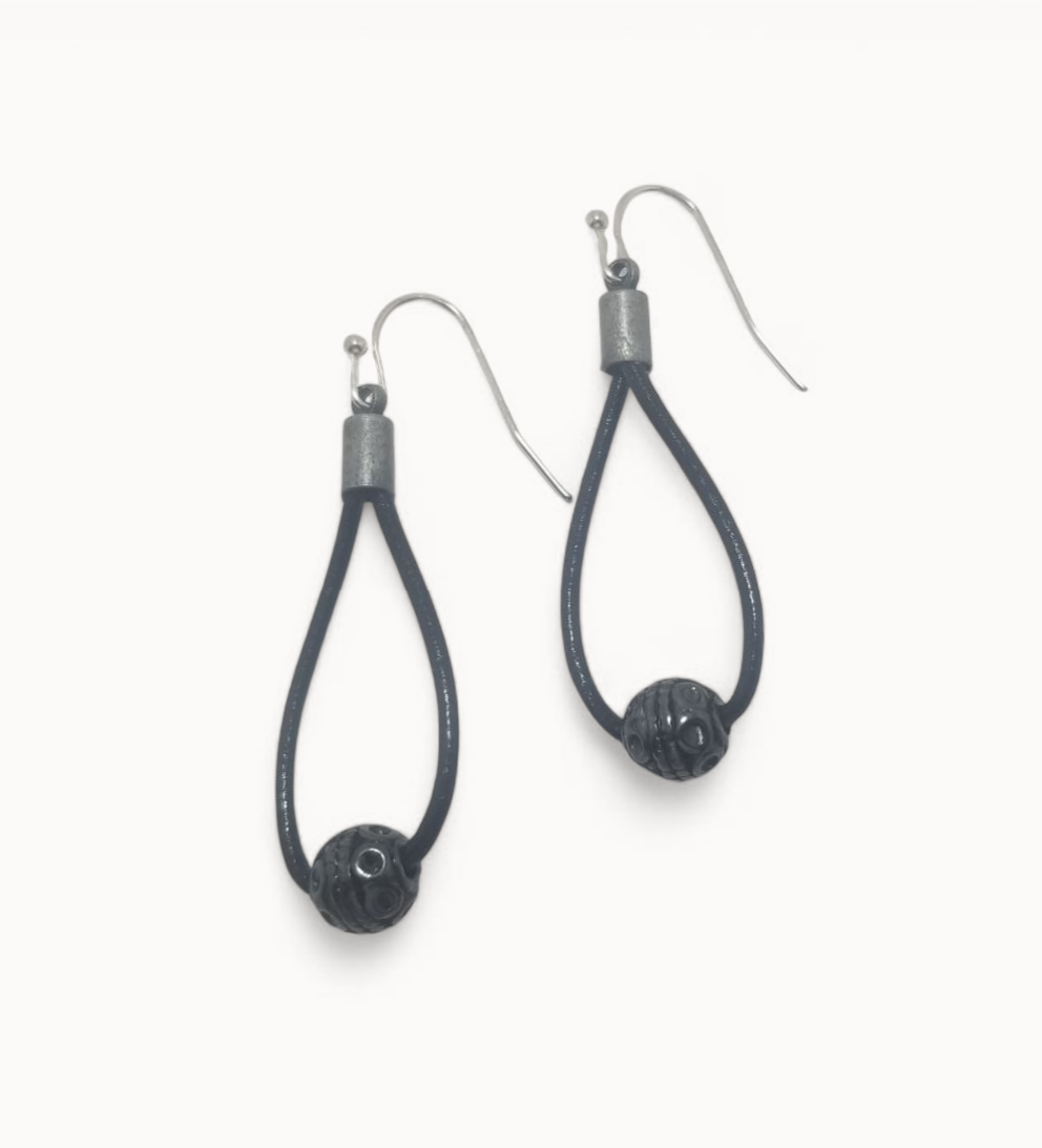 Simple Leather Drop Earrings