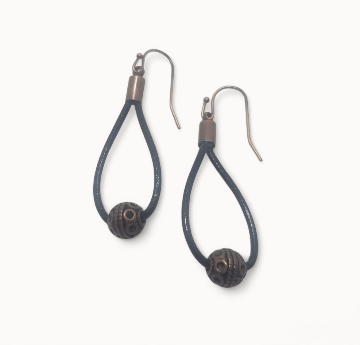 Simple Leather Drop Earrings
