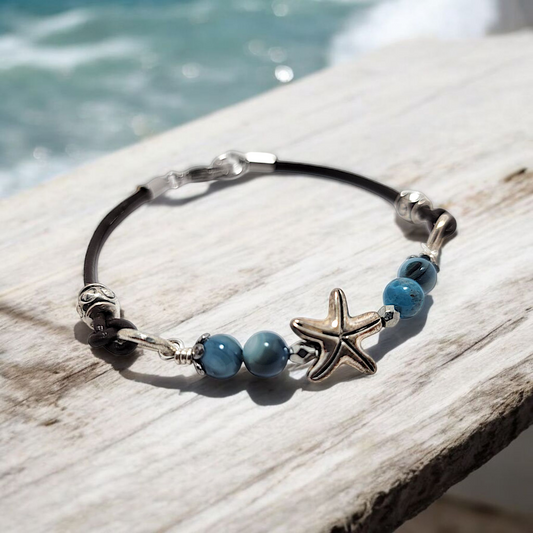 Leather Starfish Bracelet