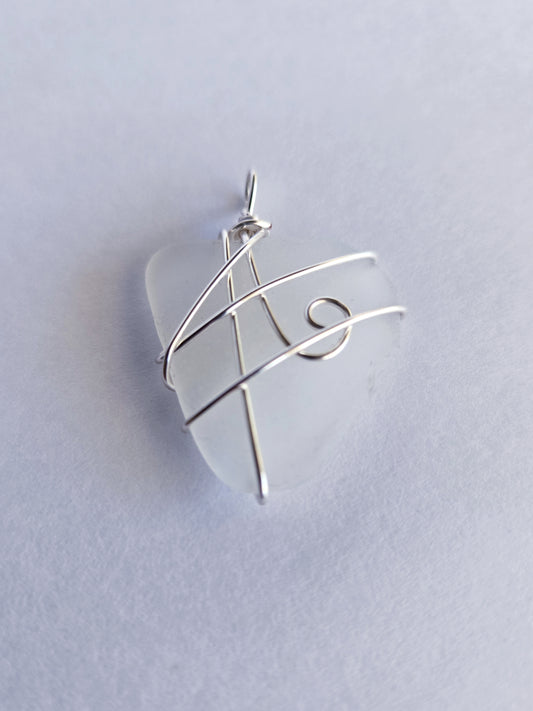 Lunas Tide - Hand Wrapped Sea Glass Pendant