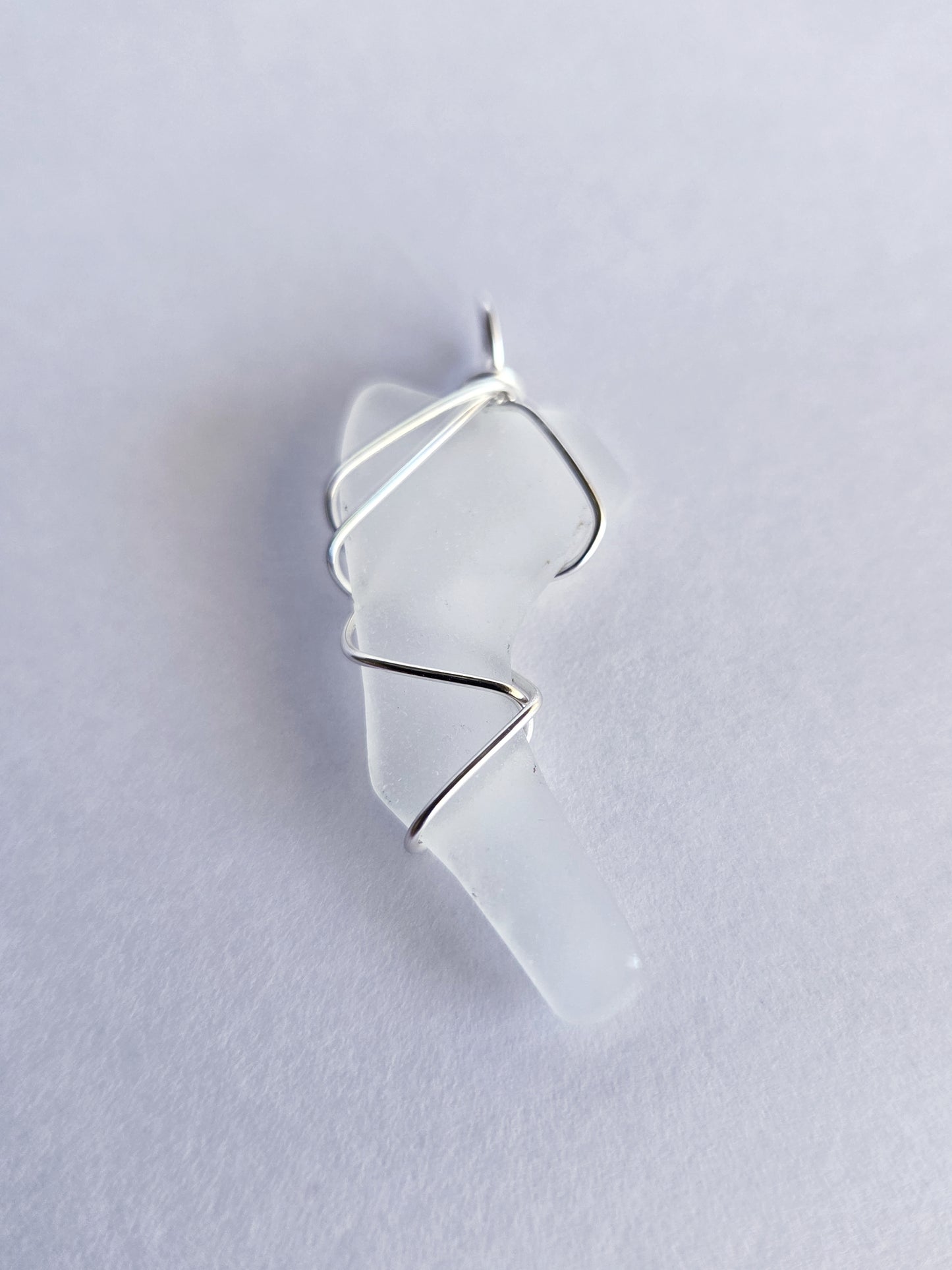 Moonlit Sky- Hand Wrapped Sea Glass Pendant